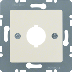 143102 Mascherina centrale con apertura di incasso Ø 18,8 mm Sistema di mascherine centrali,  bianco lucido