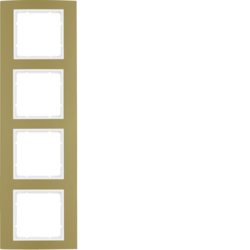 10143046 Cornice quadrupla BERKER B.3, Alluminio oro/bianco polare opaco,  alluminio anodizzato