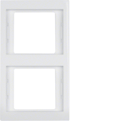 13237009 Cornice doppia per montaggio verticale BERKER K.1, bianco polare lucido