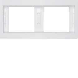 13637009 Cornice doppia per montaggio orizzontale BERKER K.1, bianco polare lucido