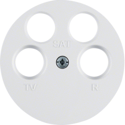 14842089 Pezzo centrale per presa TV quadrupla (Ankaro) BERKER R.1/R.3/R.CLASSIC,  bianco polare lucido