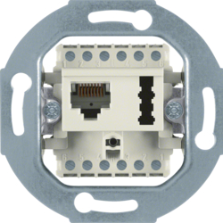 458802 Presa RJ universale/TAE 8(6) poli/6 F+N cat. 3 TECNICA DI TELECOMUNICAZIONI,  bianco opaco