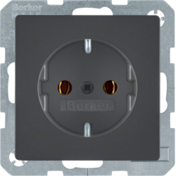 41436086 Presa SCHUKO Con morsetti a sollevamento a vite,  Berker Q.1/Q.3/Q.7/Q.9, antracite velluto,  verniciato