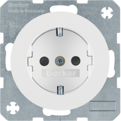 47232089 Presa SCHUKO Con protezione elevata contro i contatti,  Berker R.1/R.3/R.8, bianco polare lucido