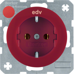 47432022 Presa SCHUKO stampa "EDV" Berker R.1/R.3/R.8, rosso lucido