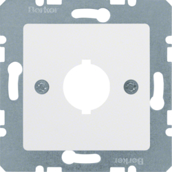143109 Mascherina centrale con apertura di incasso Ø 18,8 mm Sistema di mascherine centrali,  bianco polare lucido