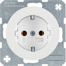 41432089 Presa SCHUKO Con morsetti a sollevamento a vite,  Berker R.1/R.3/R.8, bianco polare lucido