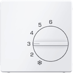 16706089 Pezzo centrale per regolatore di temperatura Con manopola di regolazione,  Berker Q.1/Q.3/Q.7/Q.9, bianco polare velluto