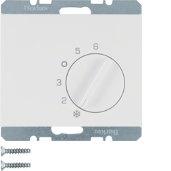 20267109 Regolatore di temperatura,  contatto di commutazione,  con pezzo centrale BERKER K.1, bianco polare lucido
