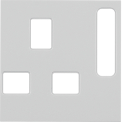 3313078982 Pezzo centrale per prese,  BRITISH STANDARD disinseribile BERKER S.1/B.3/B.7, bianco lucido