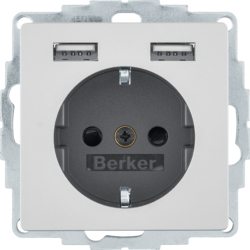 48036084 Presa SCHUKO con 2 x USB Berker Q.1/Q.3/Q.7/Q.9