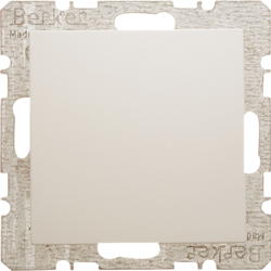 6710098982 Inserto cieco con pezzo centrale,  attacco e graffe ad espansione BERKER S.1/B.3/B.7, bianco lucido