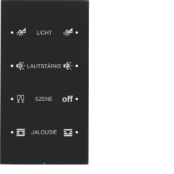 75144155 Sensore touch quadruplo comfort Con accoppiatore bus integrato,  KNX - Berker R.3 - configurato,  Vetro nero