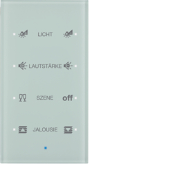 75144930 Sensore vetro KNX quadruplo comfort Con accoppiatore bus integrato,  KNX - Berker TS Sensor - configurato,  Vetro bianco polare