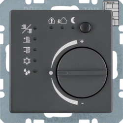 75441126 Regolatore di temperatura KNX Con manopola di regolazione,  Con accoppiatore bus integrato,  KNX - Berker Q.1/Q.3, antracite velluto,  verniciato