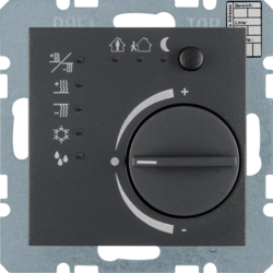 75441185 Regolatore di temperatura KNX Con manopola di regolazione,  Con accoppiatore bus integrato,  KNX - BERKER S.1/B.3/B.7, antracite opaco