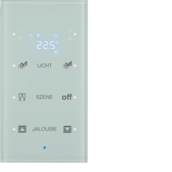 75643130 Sensore vetro KNX triplo con regolatore di temperatura Display,  accoppiatore bus integrato,  KNX - Berker TS Sensor - configurato,  Vetro bianco polare