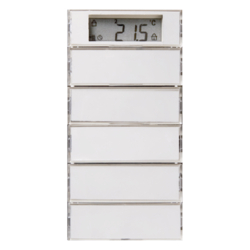 75665780 Sensore a tasti quintuplo con regolatore di temperatura Campi di scrittura,  Display,  KNX - BERKER S.1/B.3/B.7, per bianco e bianco polare