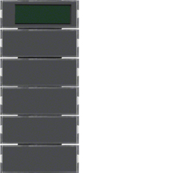 75665785 Sensore a tasti quintuplo con regolatore di temperatura Campi di scrittura,  Display,  KNX - BERKER S.1/B.3/B.7, Per antracite e alluminio