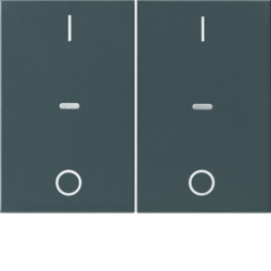 80962375 Copertura per modulo sensore a tasti doppio con lenti chiare,  KNX - BERKER K.1/K.5