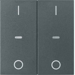 80962385 Copertura per modulo sensore a tasti doppio con lenti chiare,  KNX - BERKER S.1/B.3/B.7