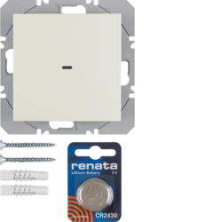 85655282 Radiotrasmettitore KNX da muro singolo piatto quicklink BERKER S.1/B.3/B.7, bianco lucido