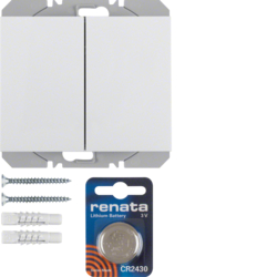 85656279 Radiotrasmettitore KNX da muro doppio piatto quicklink BERKER K.1, bianco polare lucido