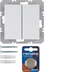 85656288 Radiotrasmettitore KNX da muro doppio piatto quicklink BERKER S.1/B.3/B.7, bianco polare opaco