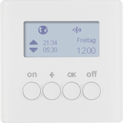 85745229 Orologio radio KNX quicklink con display,  Berker Q.1/Q.3/Q.7/Q.9, bianco polare velluto